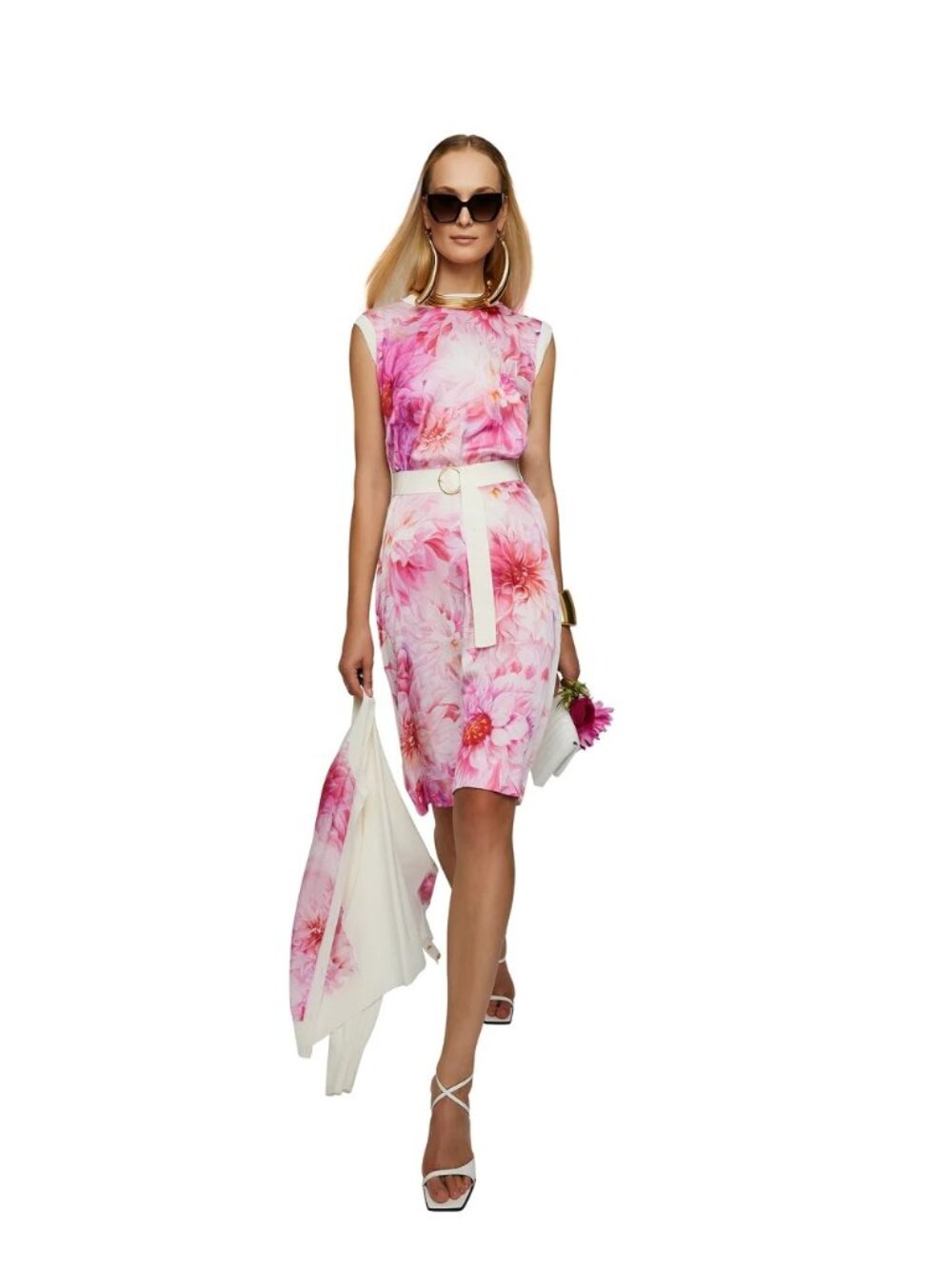 NWT $1400 Escada Damida Dress Off White Size Medium